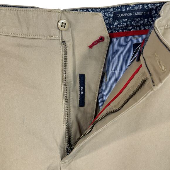 Cremieux SZ 40 Soho Slim Fit Chino Shorts Pocket Zip-Fly Stretch Tapered Leg Tan - Picture 2 of 10